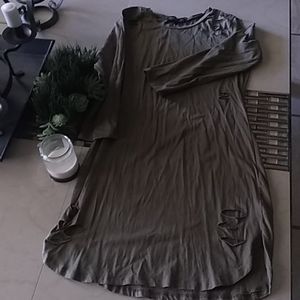 Distressed army green dress
